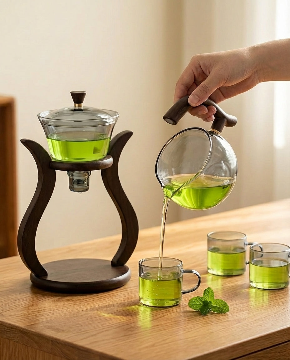 Pour-Over Glass Teapot Set | Magnetic Infuser & Drip Control