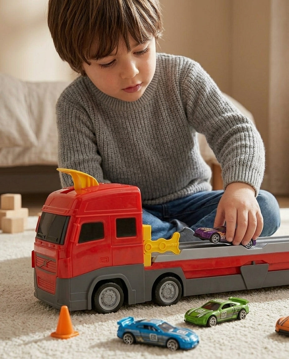 Race Track Hauler Truck Set | Kids Racing Toy