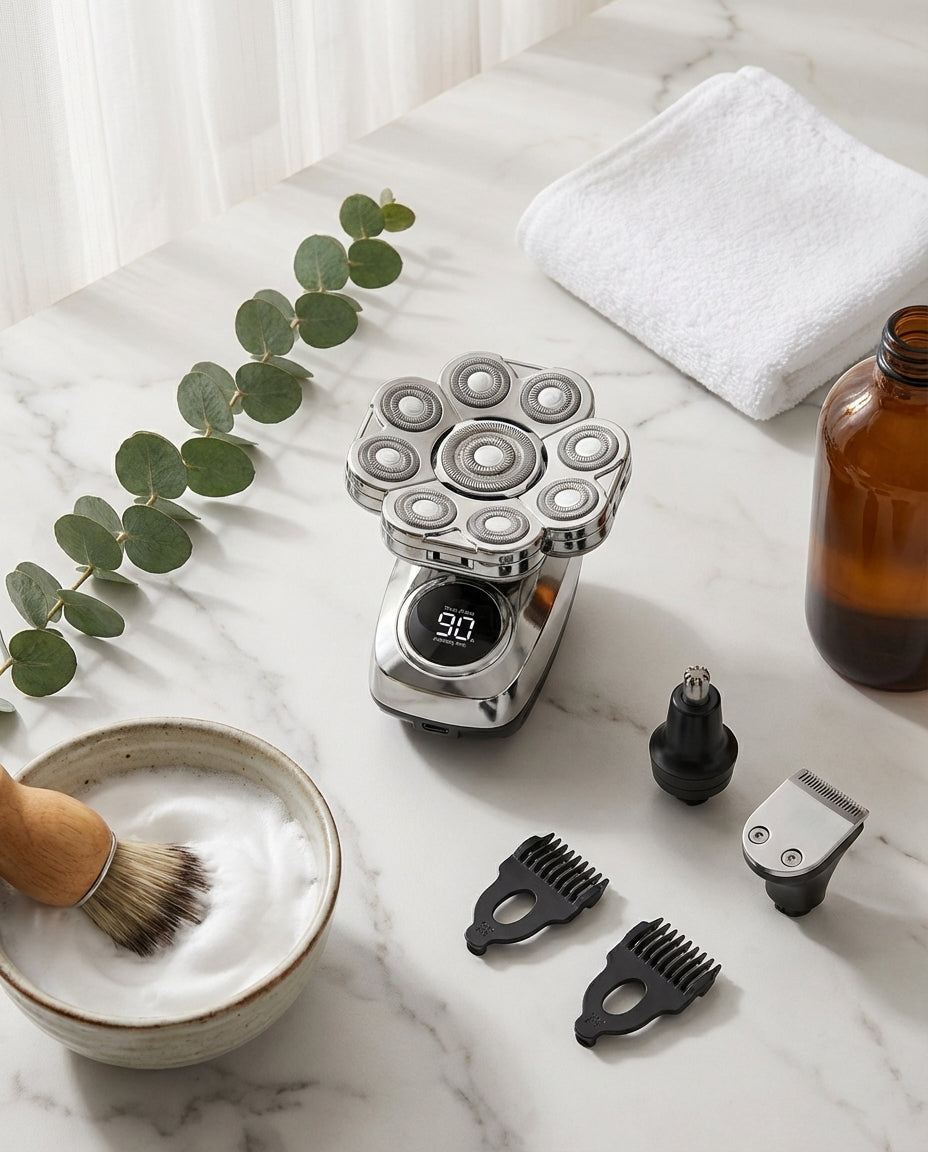 7-Head Electric Shaver | 6-in-1 Head & Face Grooming Kit
