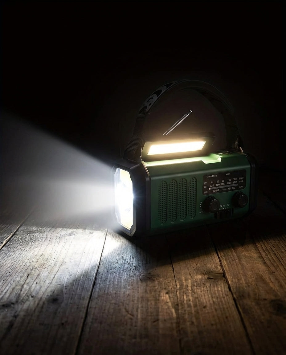 Solar Emergency Radio & Powerbank Hand Crank | LED Torch