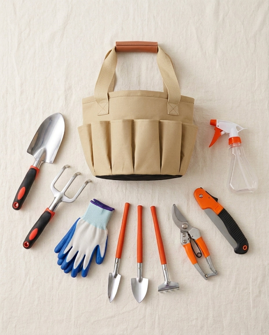 Garden Tool Set with Carry Bag – 10-Piece Kit