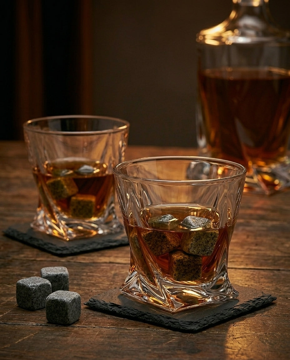 Crystal Whisky Decanter Set | Carafe & Glasses Gift Box