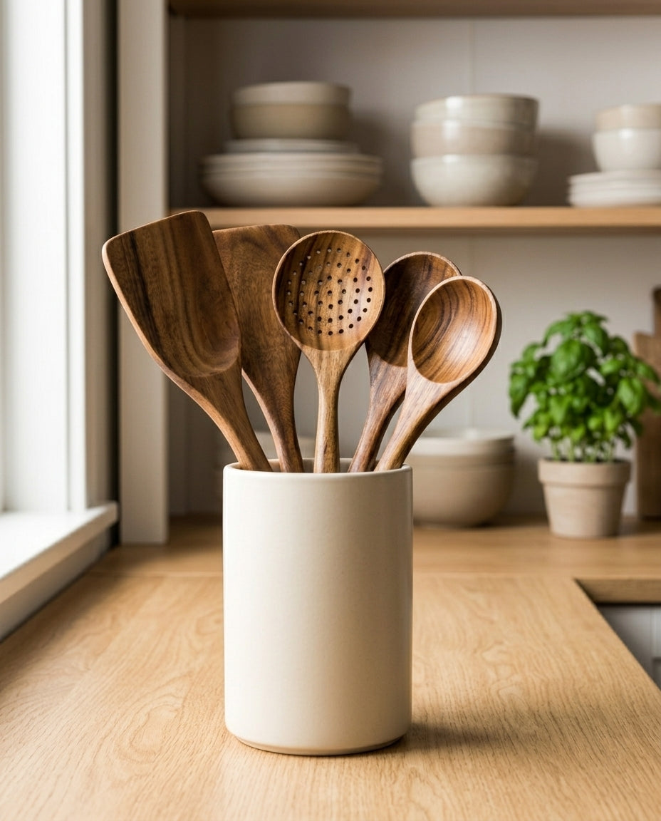 Wooden Kitchen Utensil Set 5-Piece | Acacia Wood