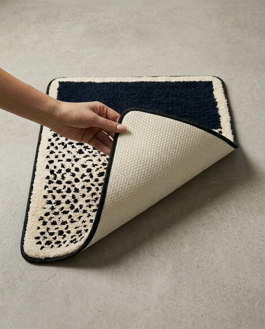 Handmade Abstract Bath Mat – Soft, Non-Slip & Stylish