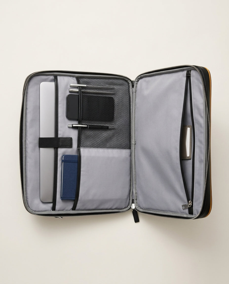 Leather Laptop Briefcase Crossbody Bag | Meridian Tote