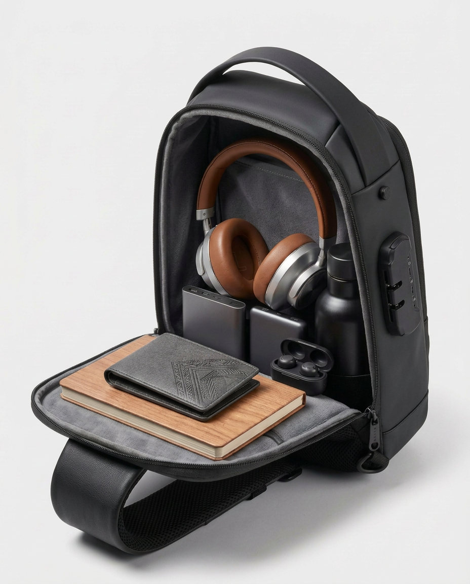 Anti-Theft Crossbody Sling Bag with USB Charging Port