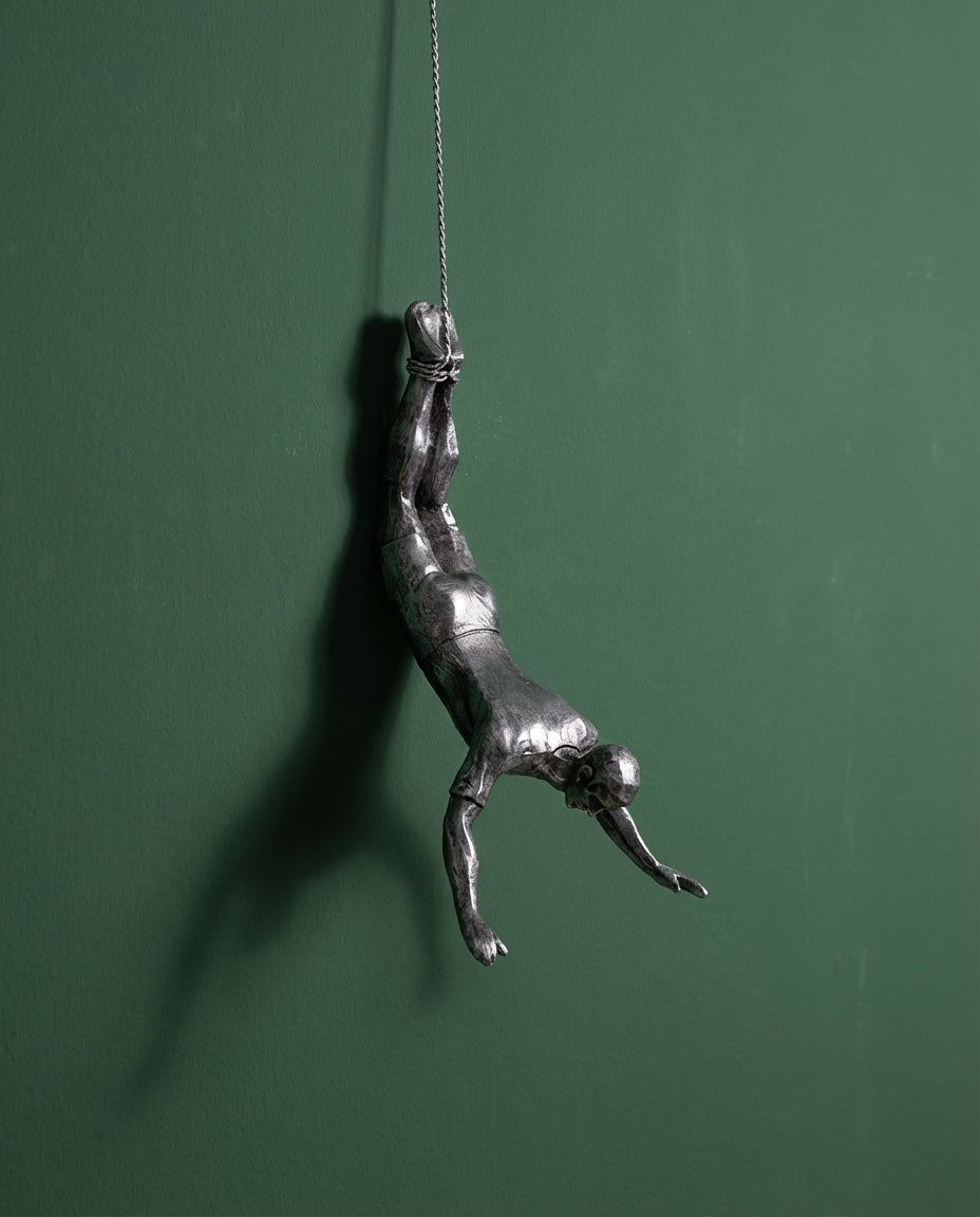 Climbing Man Wall Sculpture – 3-Piece Resin Wall Art Set