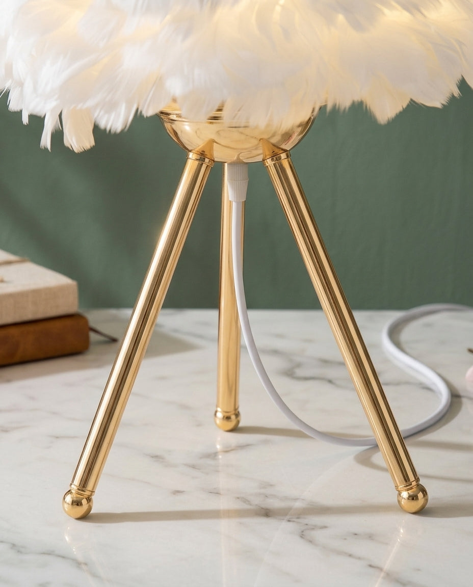 Feather Table Lamp | Plume – Tripod Desk Light