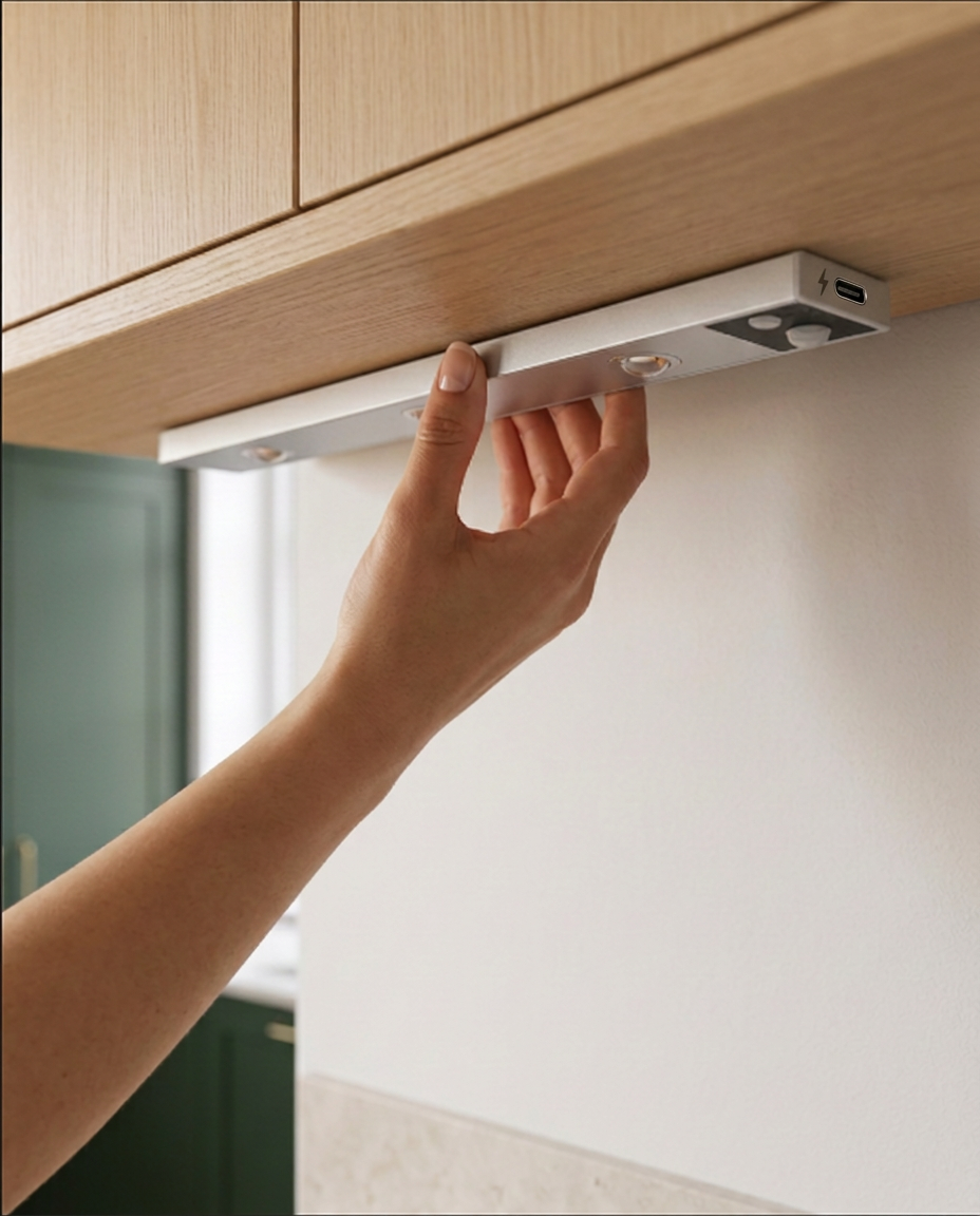 Motion Sensor LED Light Bar – Wireless Under-Cabinet Lamp