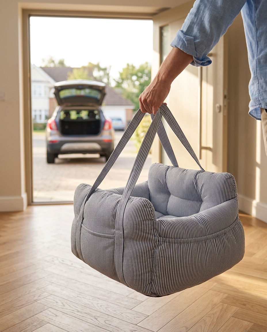 Dog Car Seat Bed | Cosy Ride Bolster – Safe & Washable