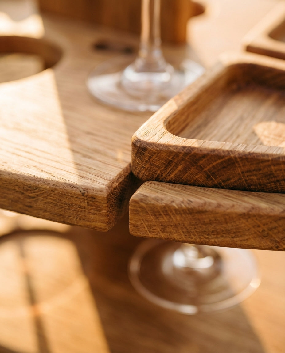 Portable Wooden Picnic Wine Table | Folding Outdoor Serving Stand