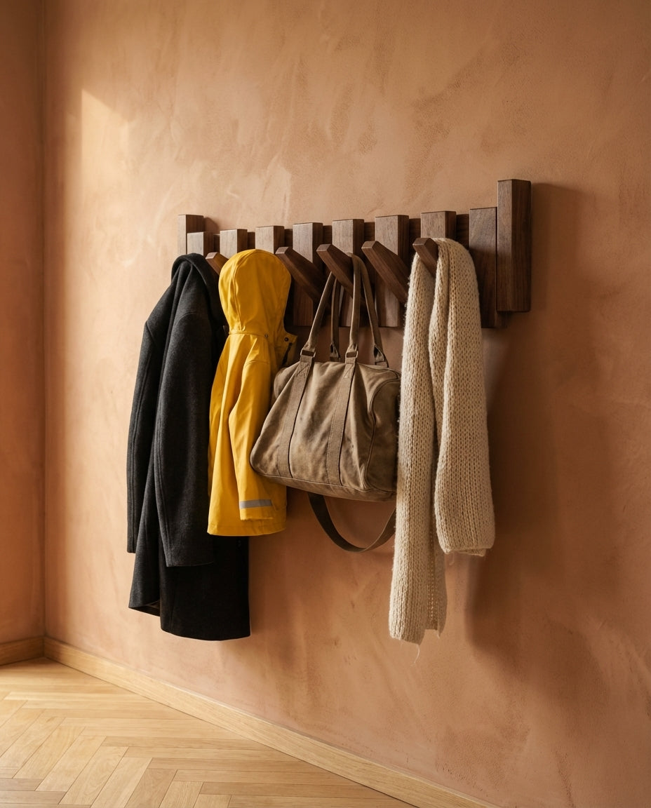 Piano Key Coat Rack – Solid Wood Wall Hook | KeyHang