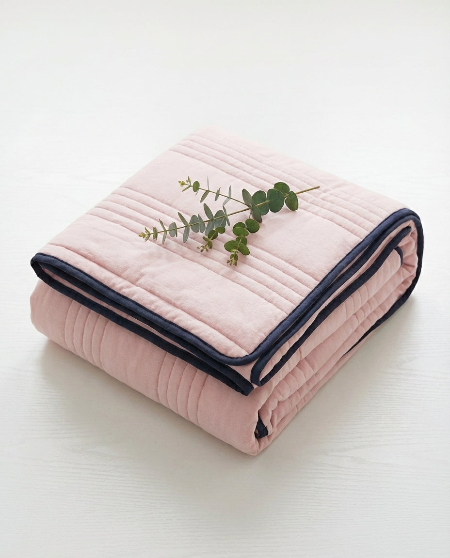 Summer Cooling Quilt | Breathable Bamboo Cotton Blanket