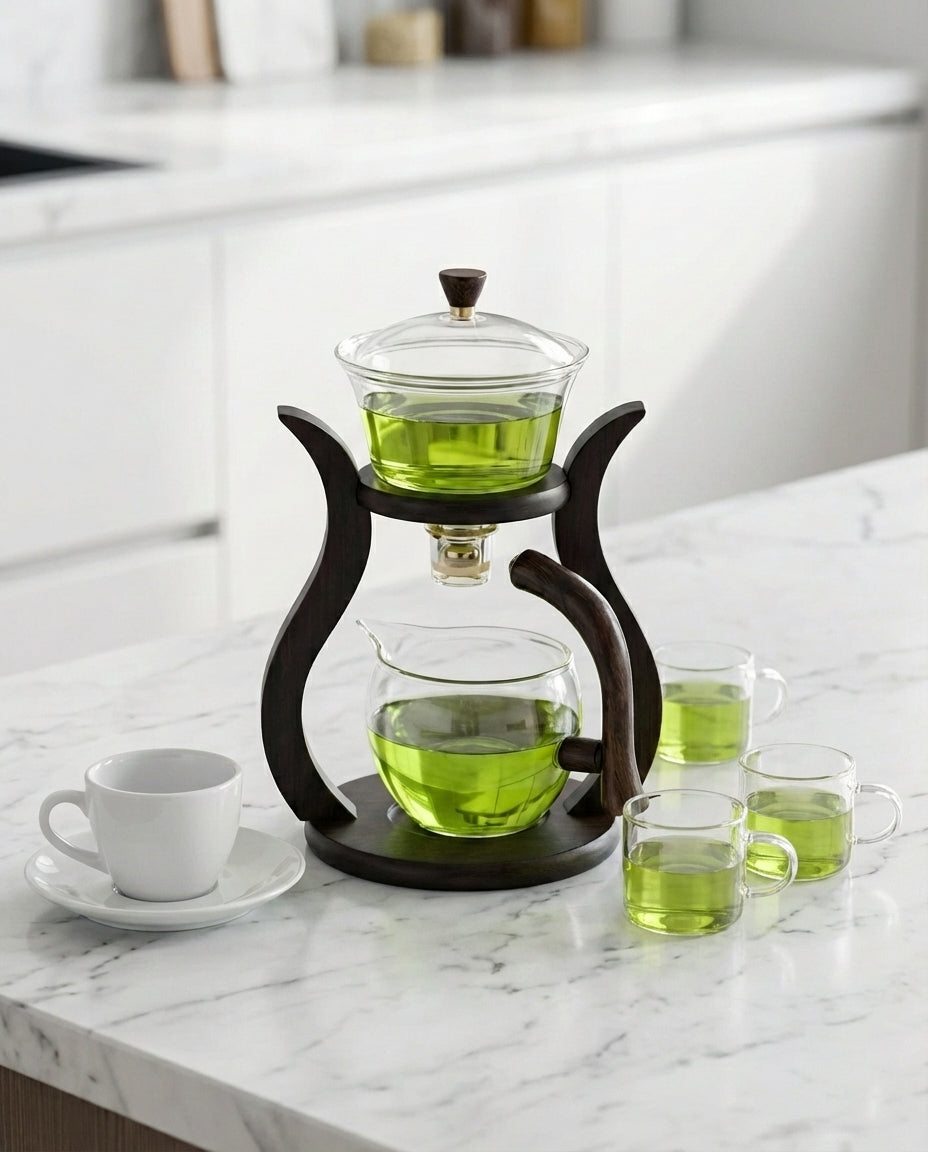 Pour-Over Glass Teapot Set | Magnetic Infuser & Drip Control