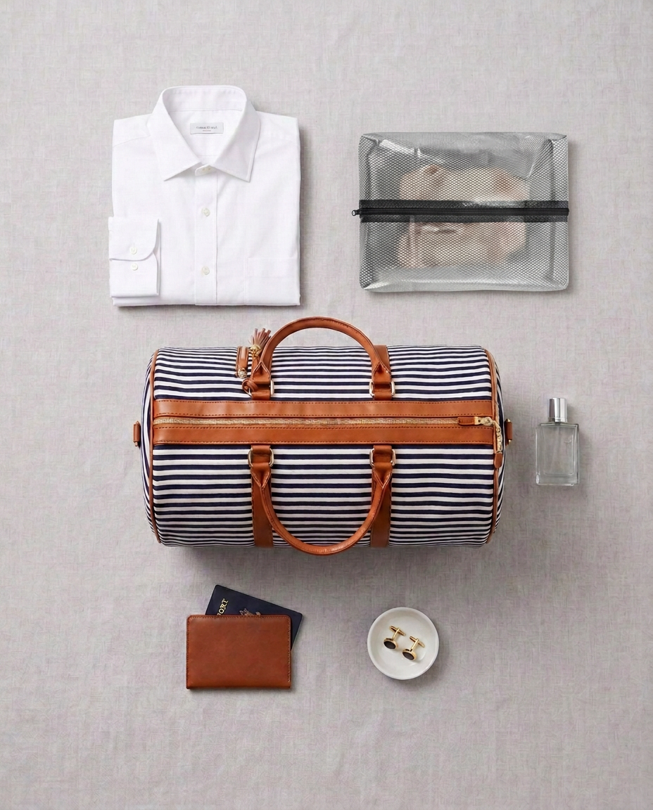 Garment Carry Bag – Foldable PU Leather Weekend Holdall