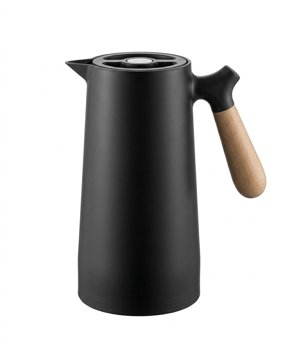 Insulated Glass-Lined Carafe | Wooden Handle – 1 L