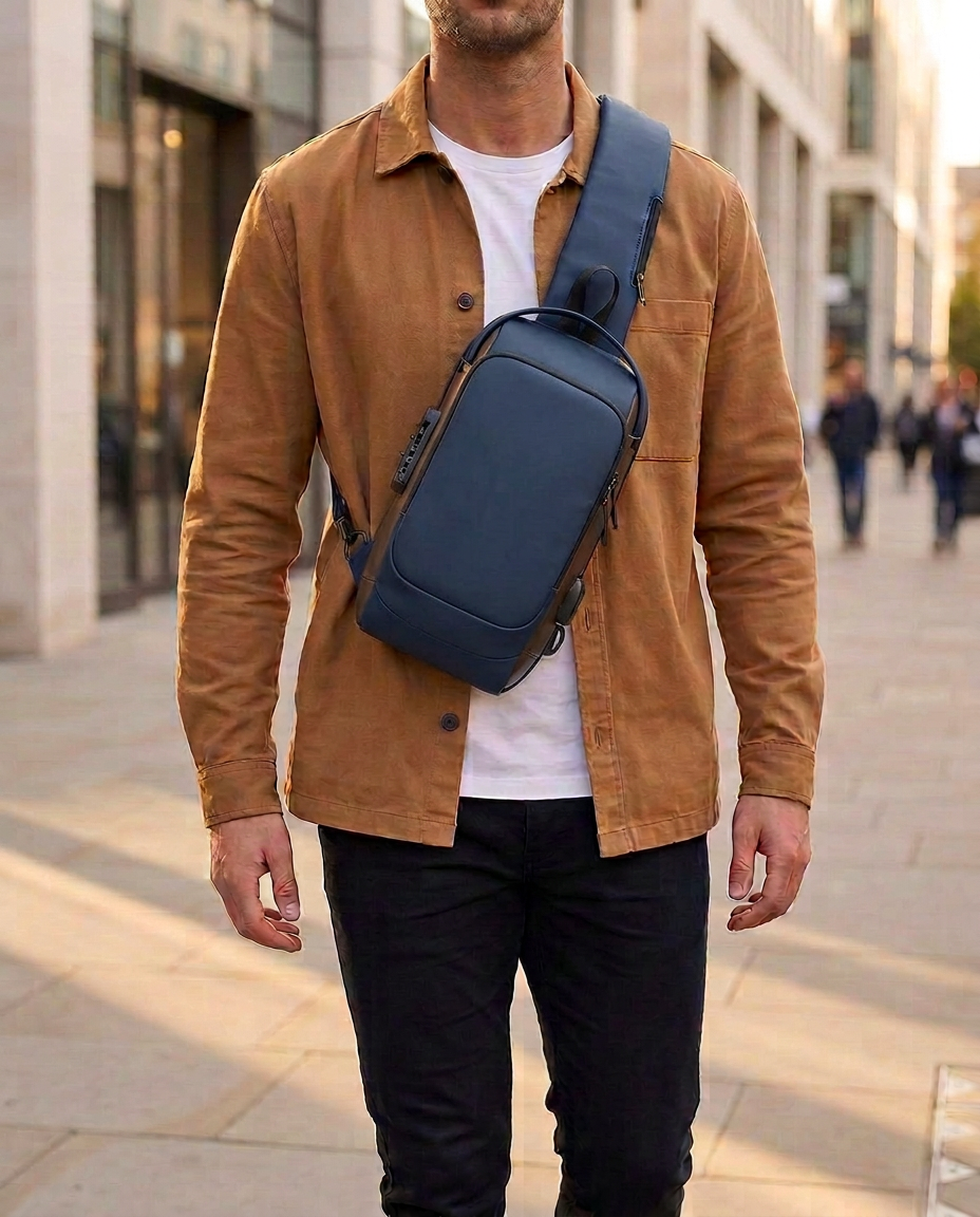 Anti-Theft Crossbody Sling Bag with USB Charging Port