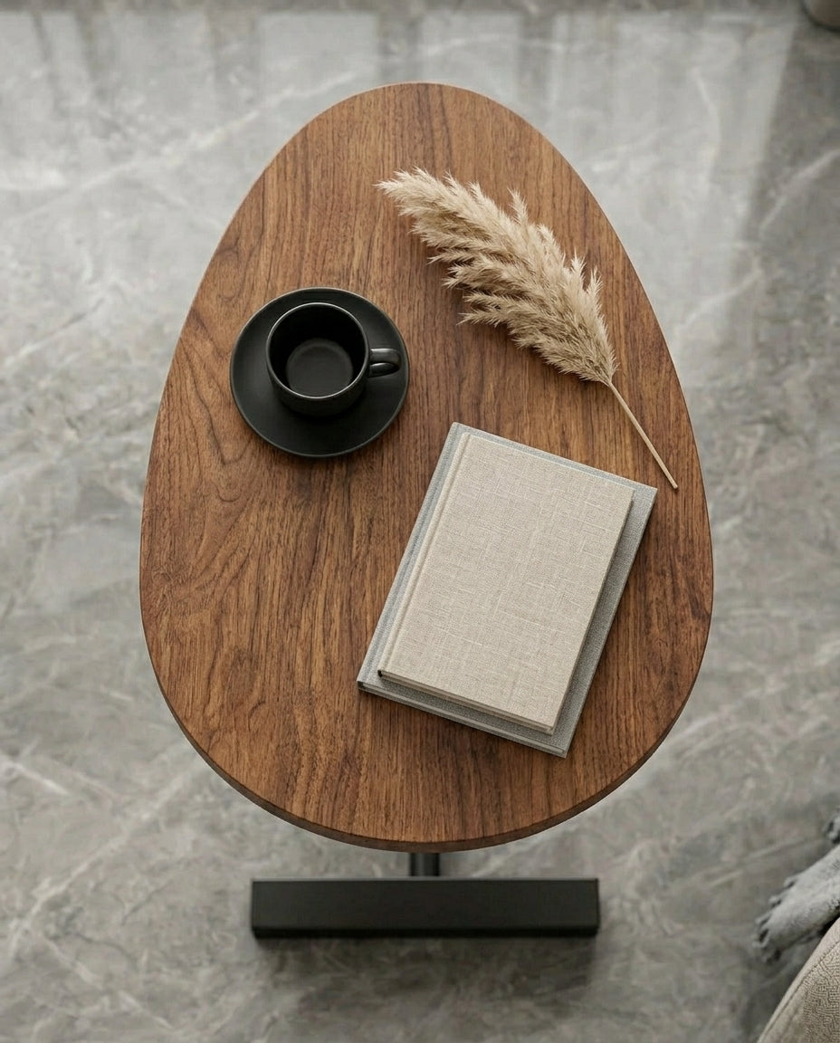 Compact Side Table for Living Room | Slimline Arc