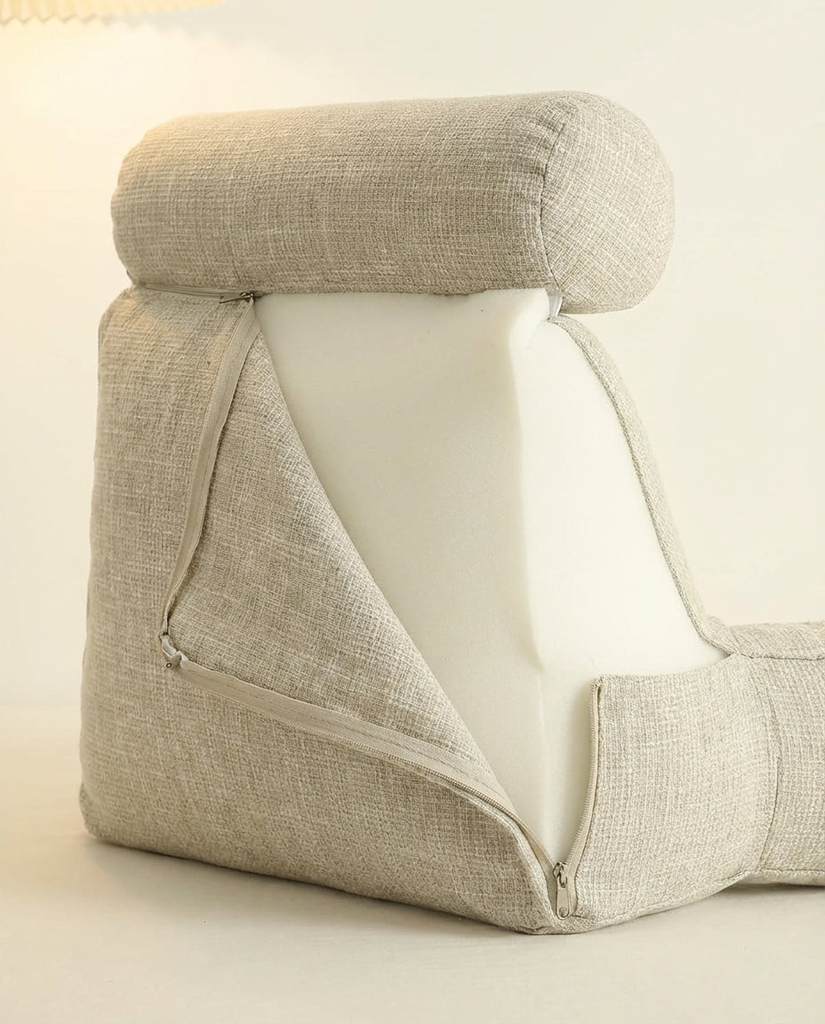 Back Rest Pillow with Arms & Headrest | Lumbar Support Cushion