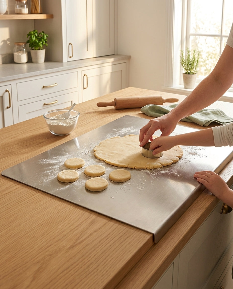 Stainless Steel Cutting Board with Spill Guard – SteelSlice