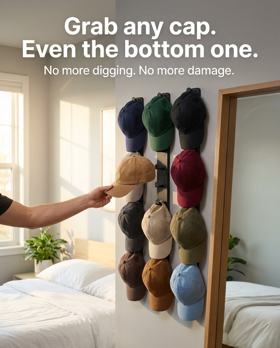 CapStack Pro – Vertical Hat Display Rack