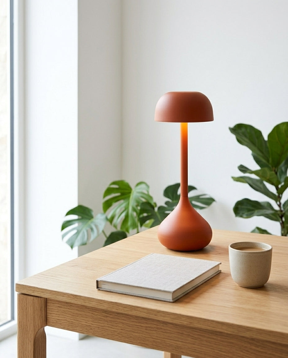Wireless Dimmable Mushroom Table Lamp | Rechargeable