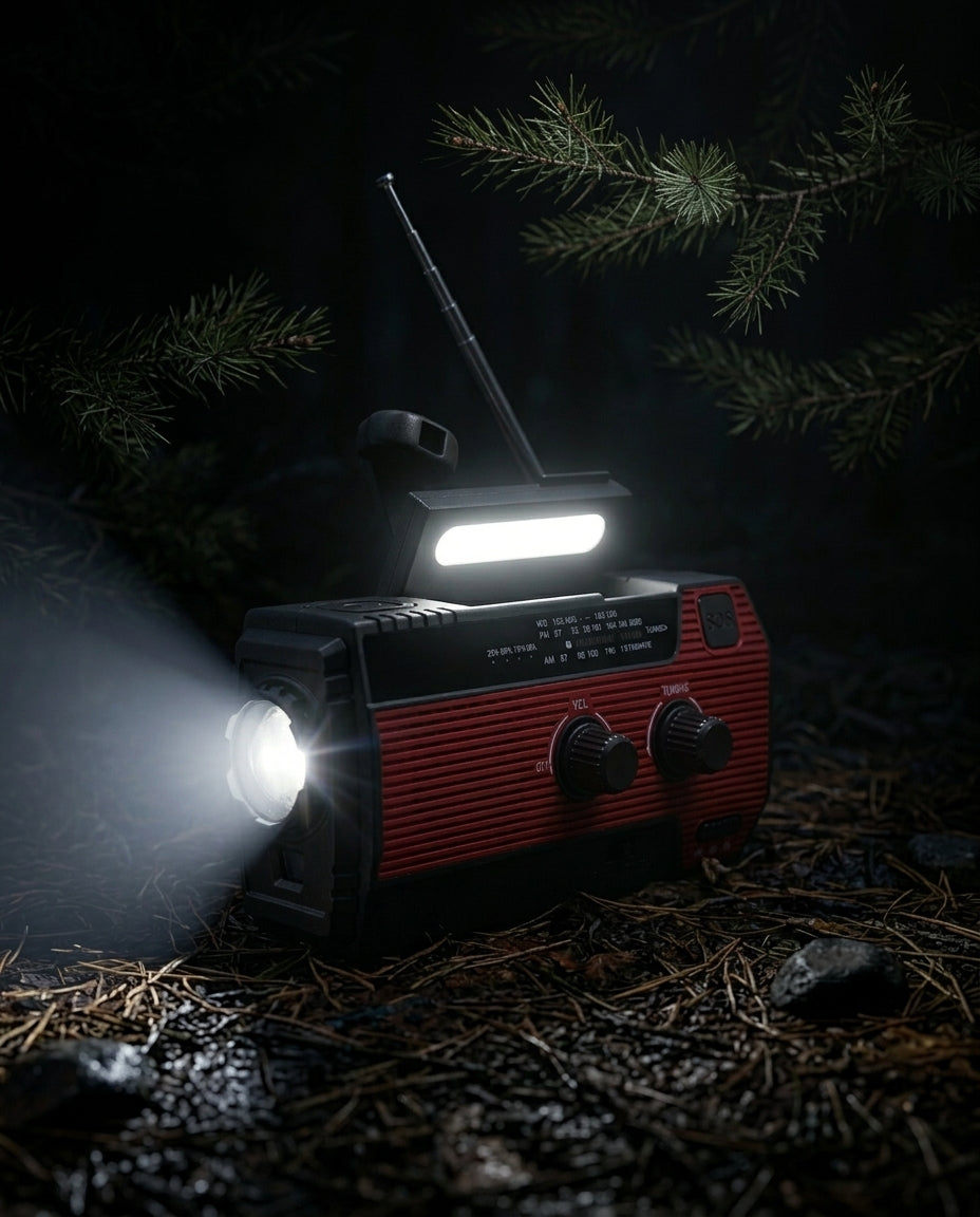 Solar Emergency Radio | 5-Power Hand-Crank Weather Alert