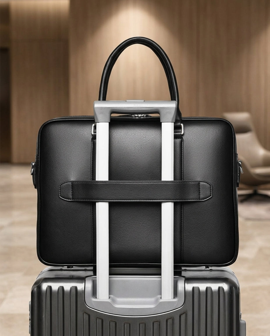 Leather Laptop Briefcase Crossbody Bag | Meridian Tote