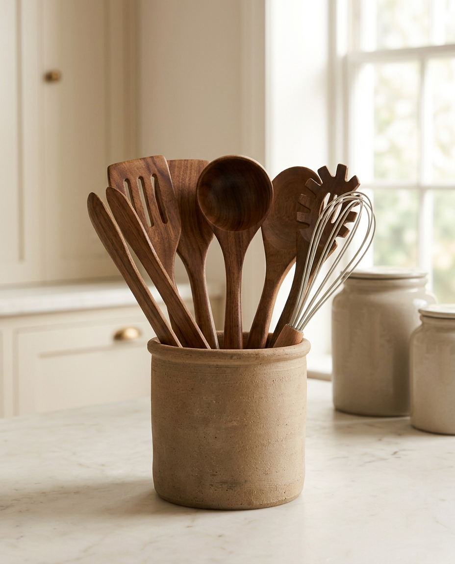 Wooden Kitchen Utensil Set 7-Piece | Natural Teak