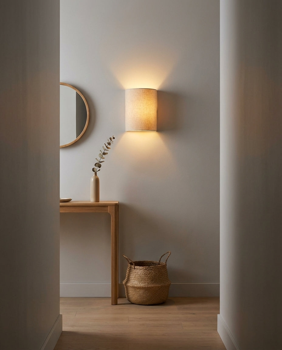 Wireless Wall Light | Magnetic Rechargeable Lamp – Linen Shade