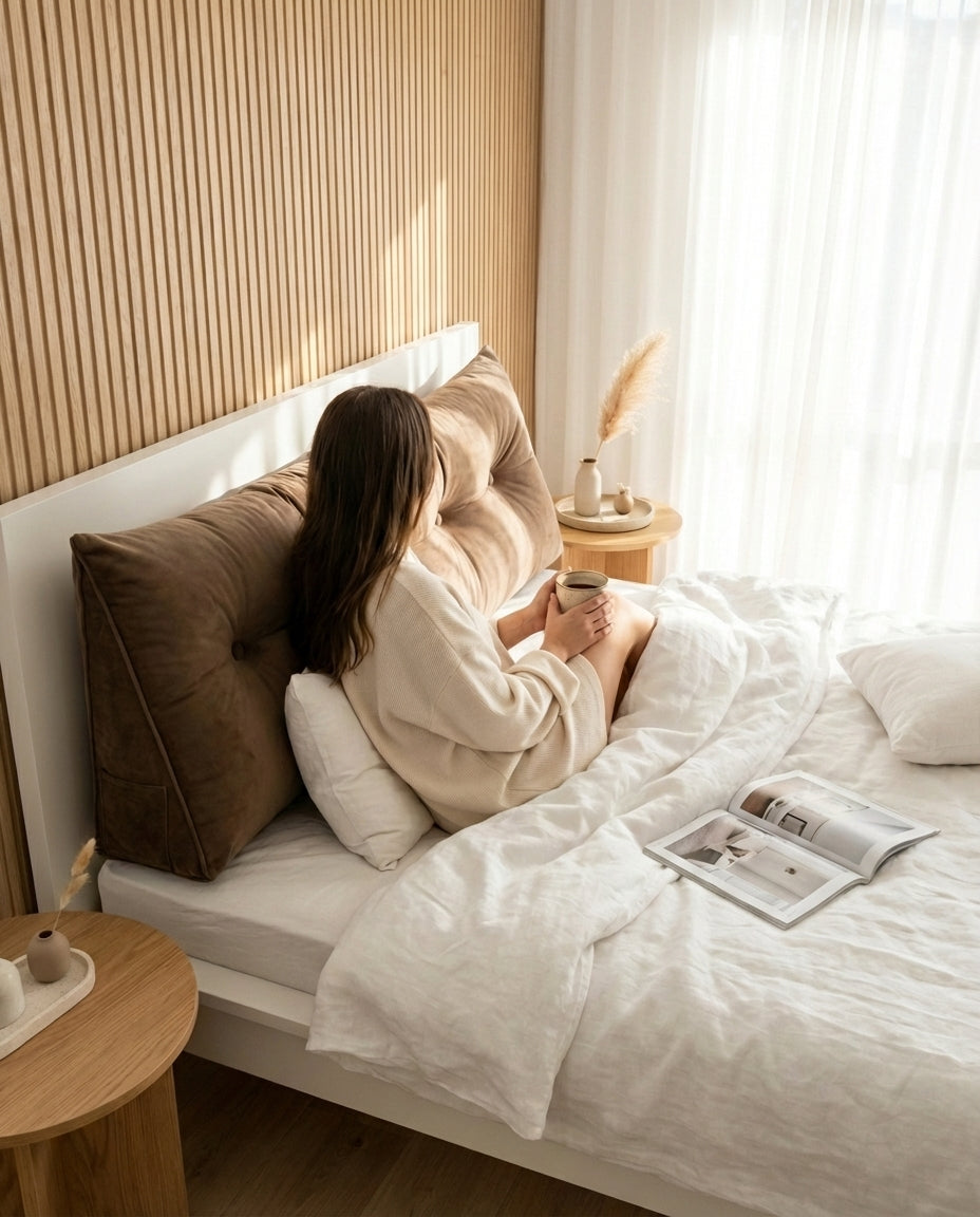 Bed Reading Pillow | Ergonomic Backrest Cushion for Sitting Up