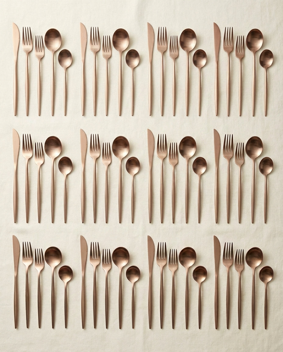 Minimalist Cutlery Set – Matte Finish Flatware for 4–16