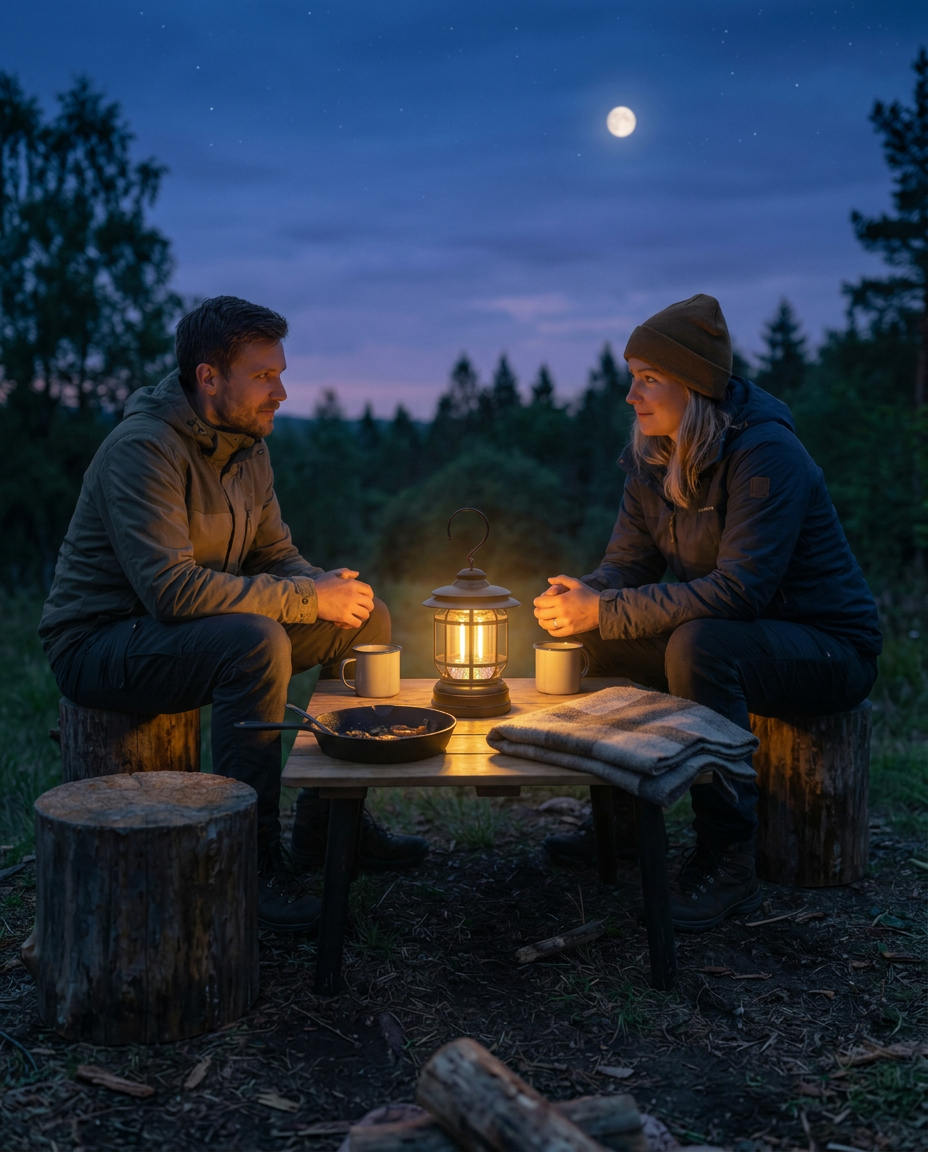 Retro Camping Lantern | Dimmable LED – USB-C & Battery