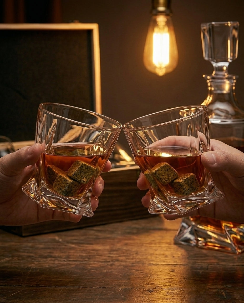 Crystal Whisky Decanter Set | Carafe & Glasses Gift Box