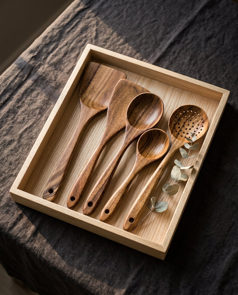 Wooden Kitchen Utensil Set 5-Piece | Acacia Wood