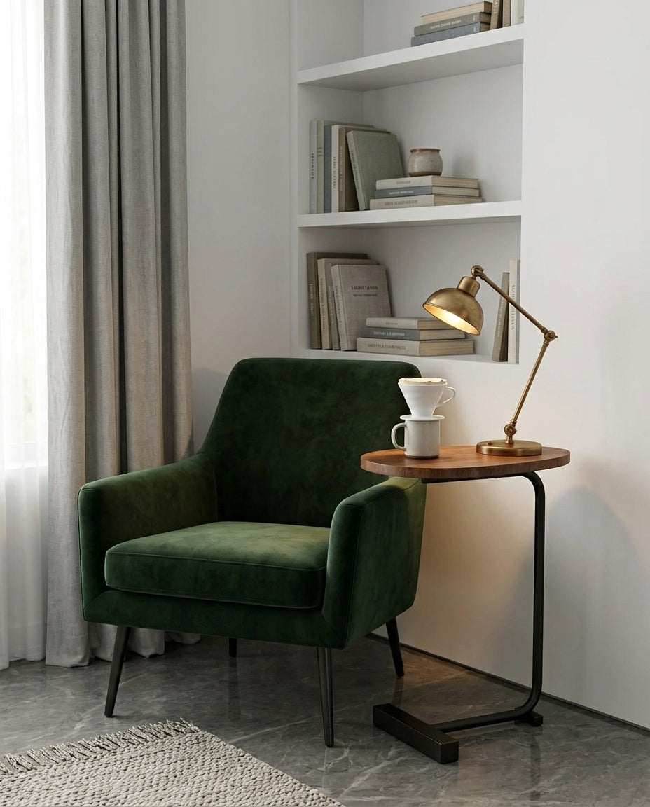 Compact Side Table for Living Room | Slimline Arc