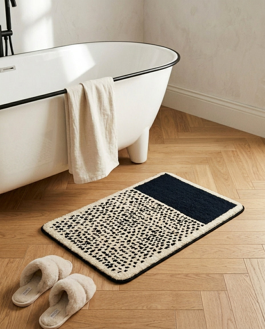 Handmade Abstract Bath Mat – Soft, Non-Slip & Stylish