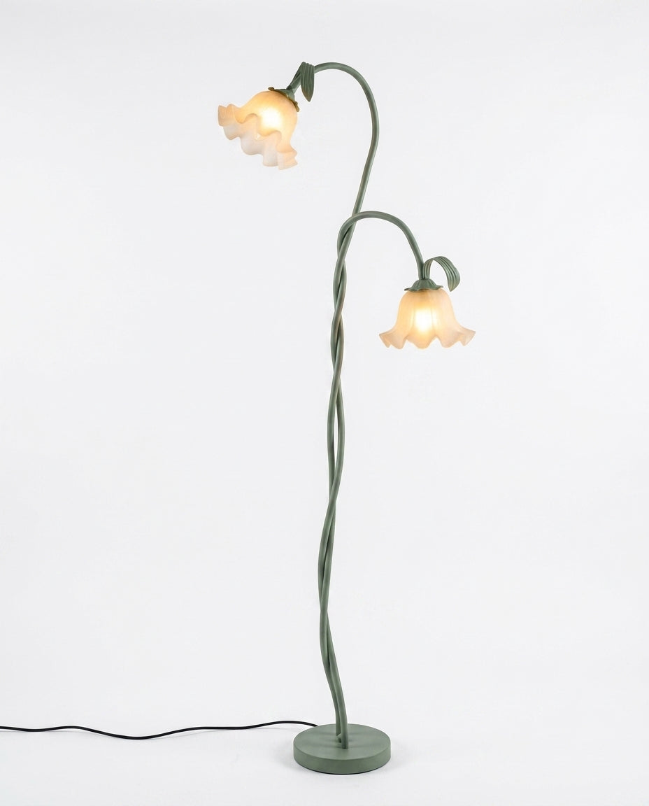 LED Floor Lamp Calla Flower Design | Matte Green