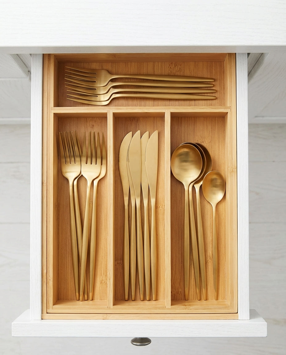 Minimalist Cutlery Set – Matte Finish Flatware for 4–16