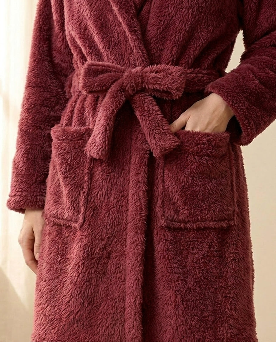 Hooded Fleece Bathrobe – Plush Rabbit Ear Design