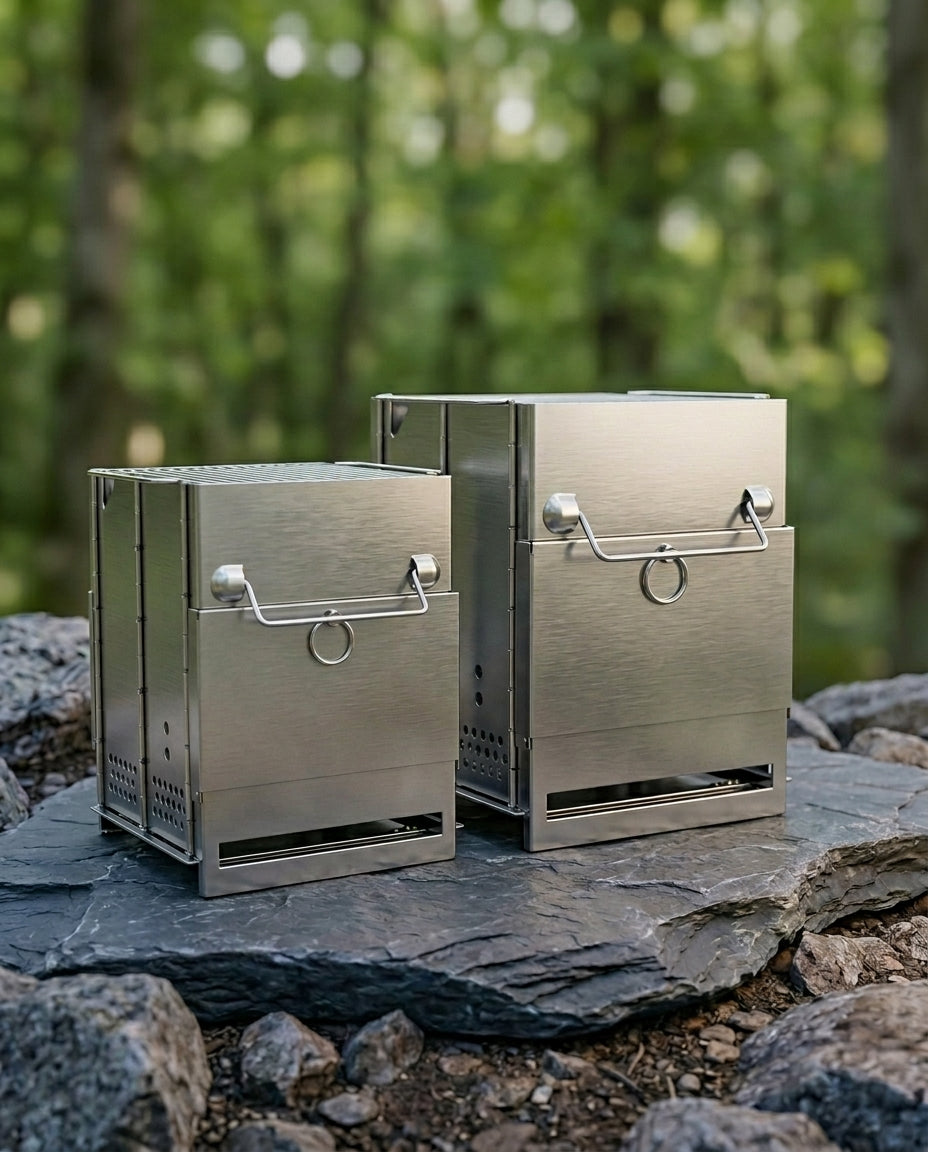 Folding Wood Burning Camp Stove | Portable Outdoor Cooker