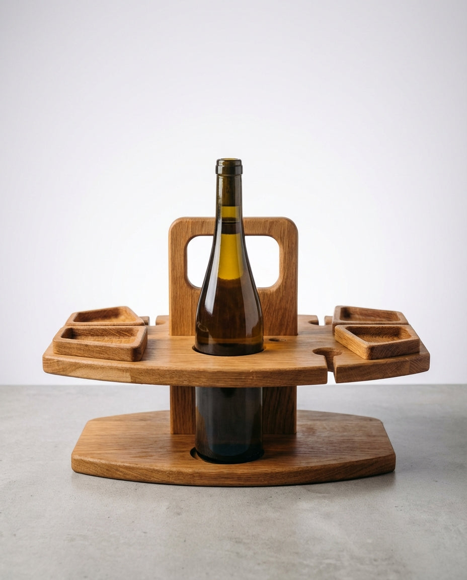 Portable Wooden Picnic Wine Table | Folding Outdoor Serving Stand