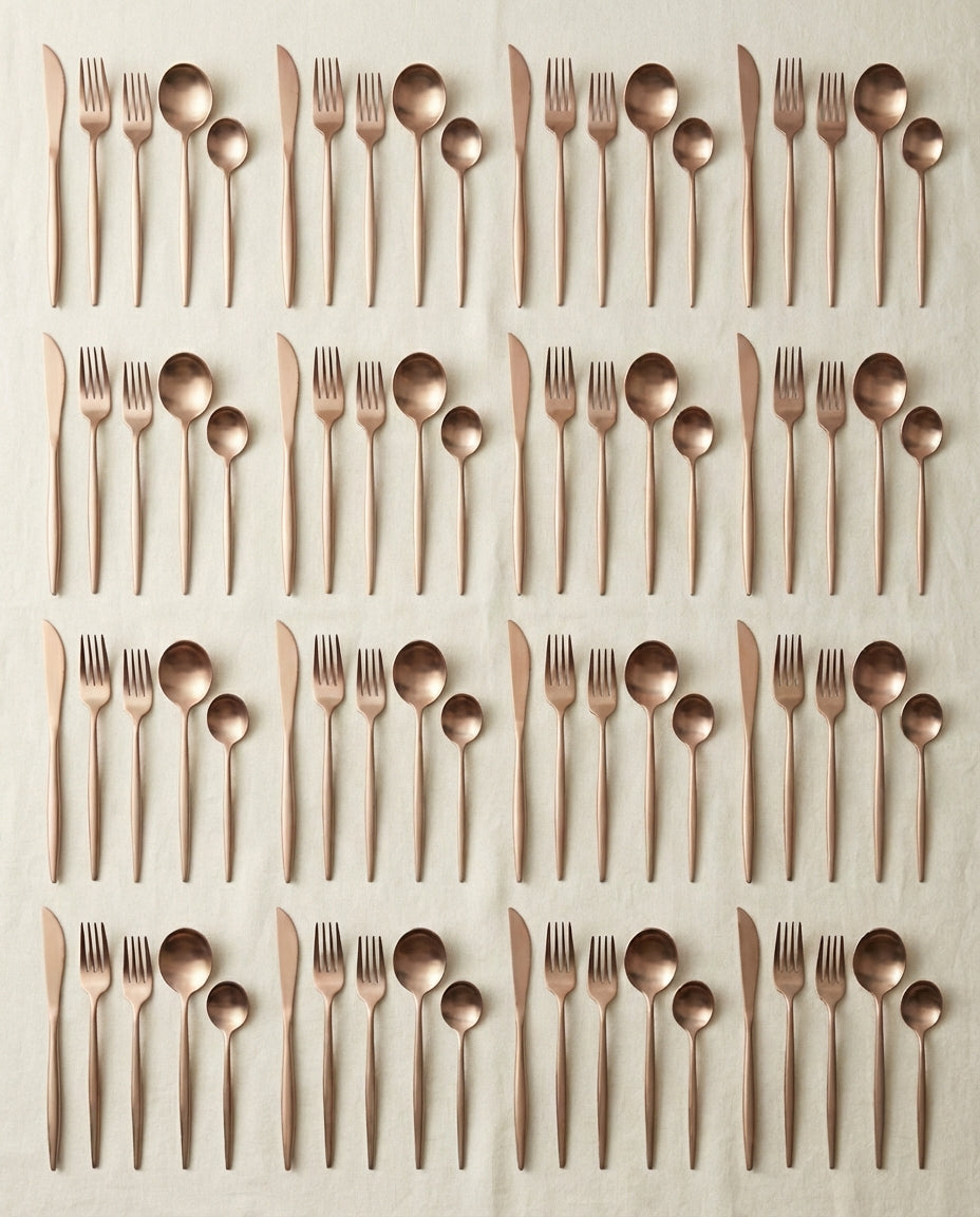 Minimalist Cutlery Set – Matte Finish Flatware for 4–16
