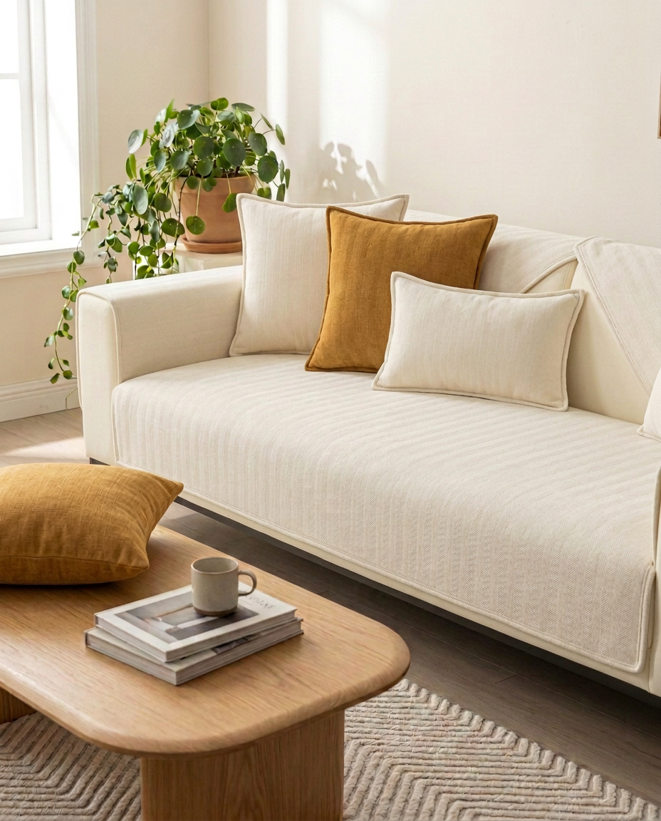 Non-Slip Fleece Sofa Cover | Couch Protector Mat