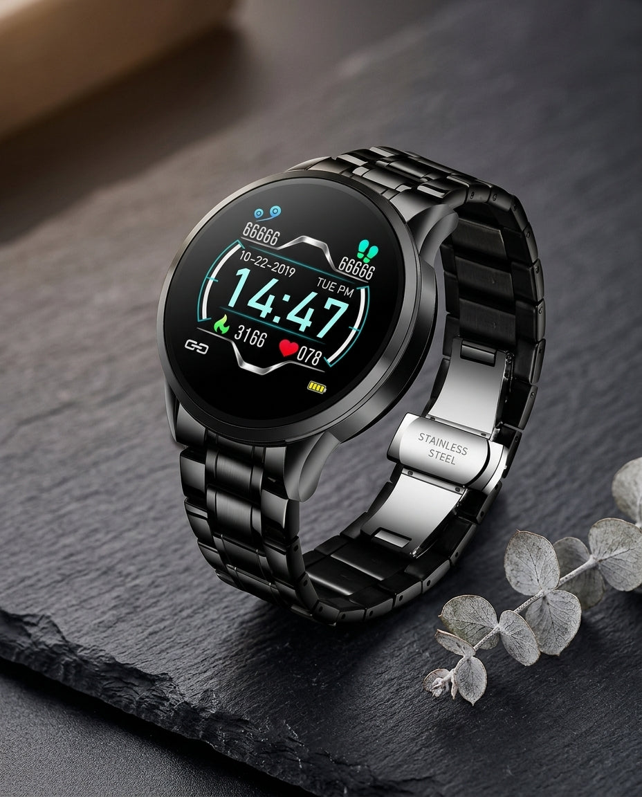 Classic Round Smartwatch – Bluetooth | Apple & Android