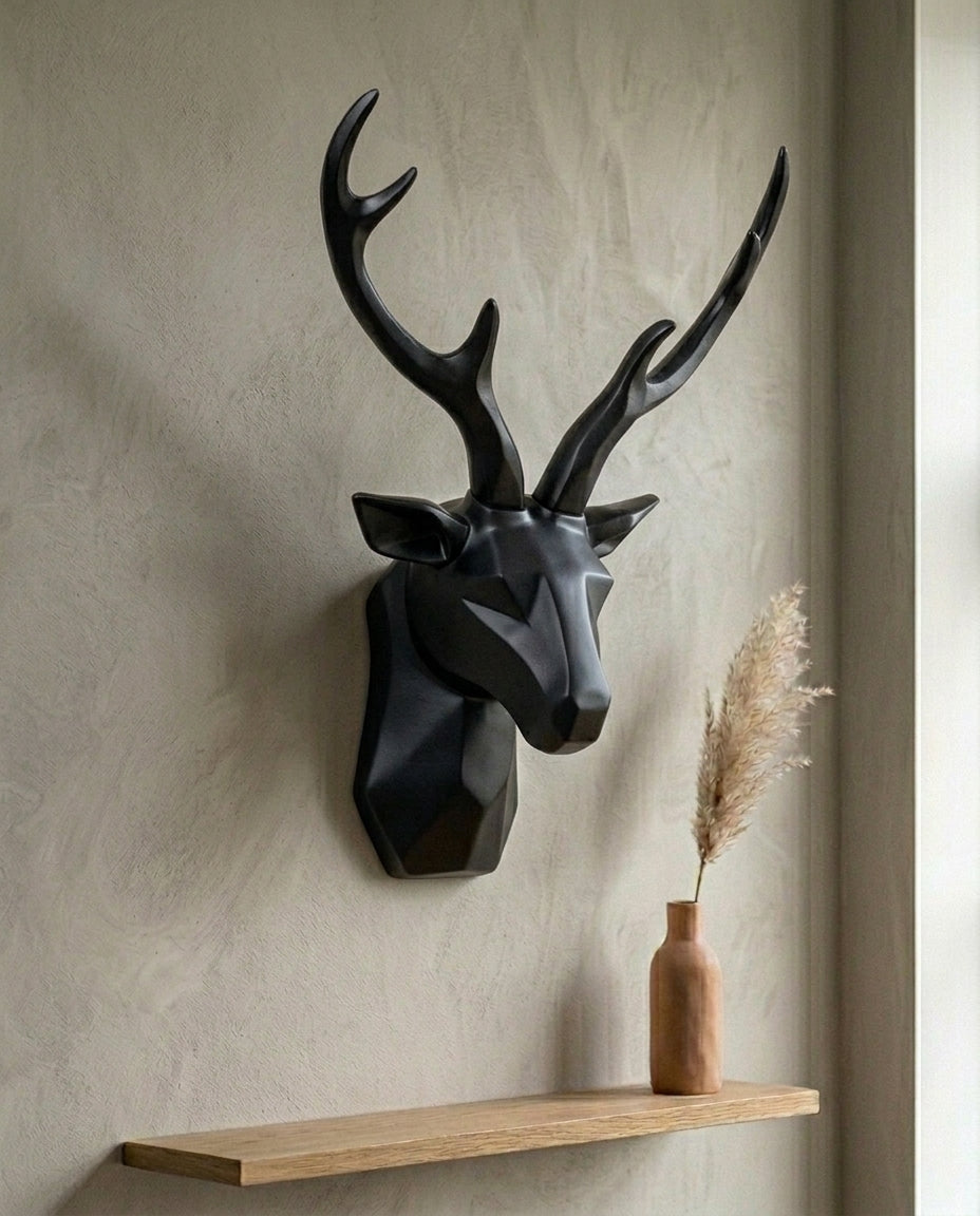 3D Geometric Stag Head Wall Décor | Statement Wall Art