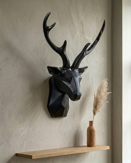 3D Geometric Stag Head Wall Décor | Statement Wall Art