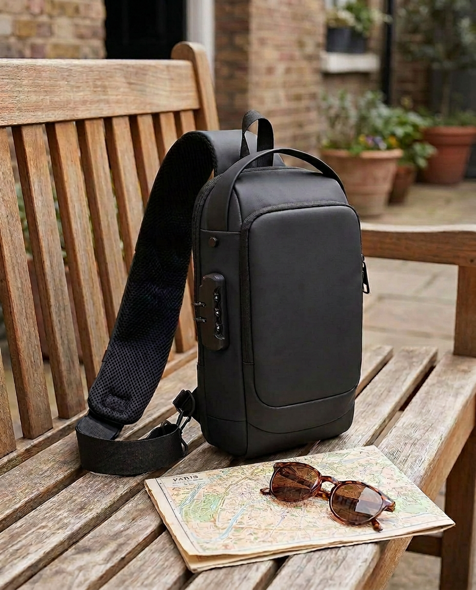 Anti-Theft Crossbody Sling Bag with USB Charging Port