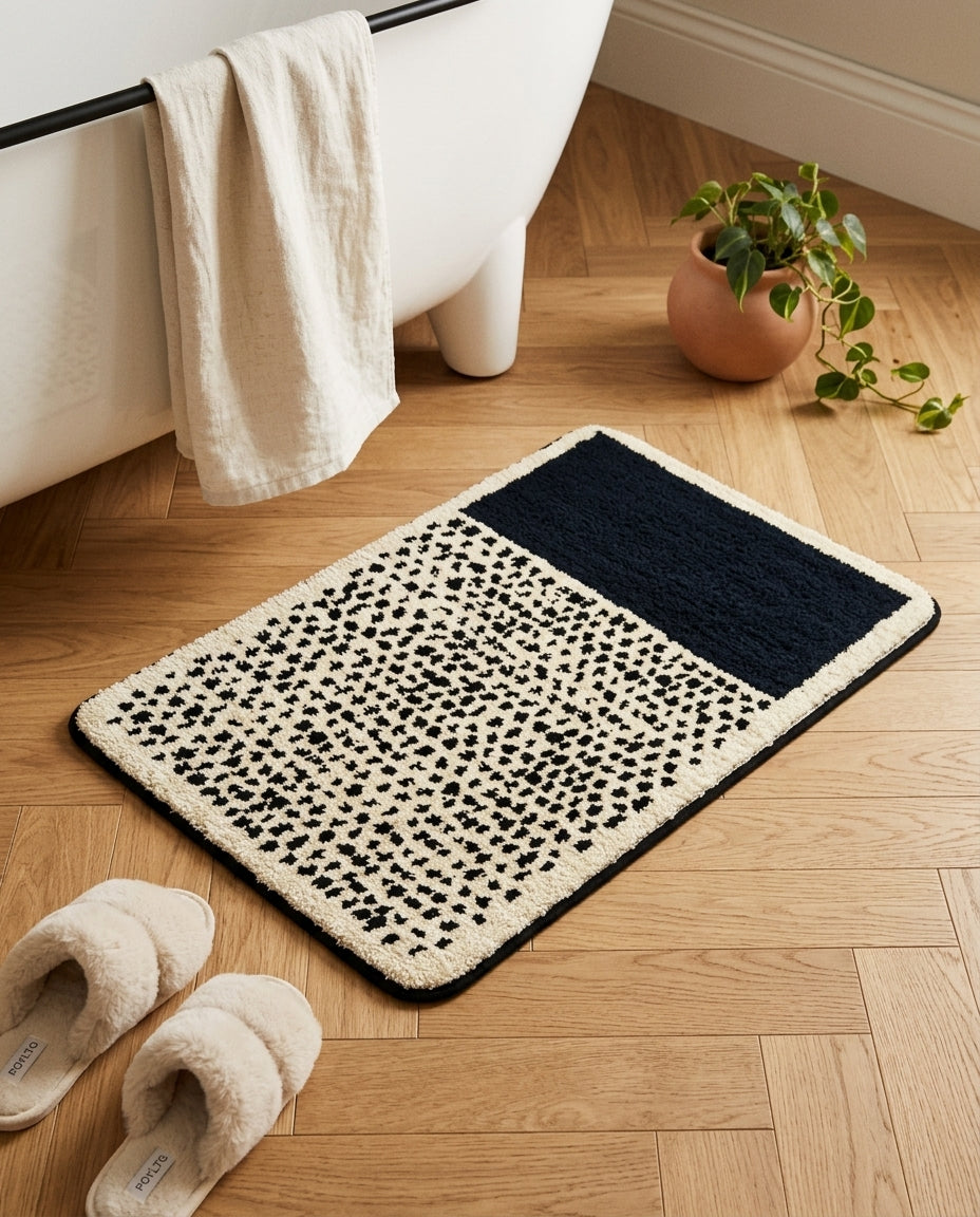 Handmade Abstract Bath Mat – Soft, Non-Slip & Stylish