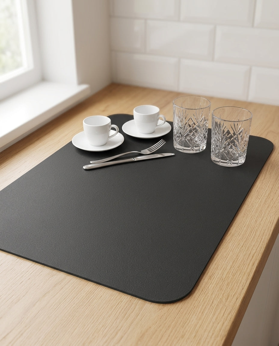 Kitchen Drying Mat – Fast-Absorbing Diatomite Dish Mat